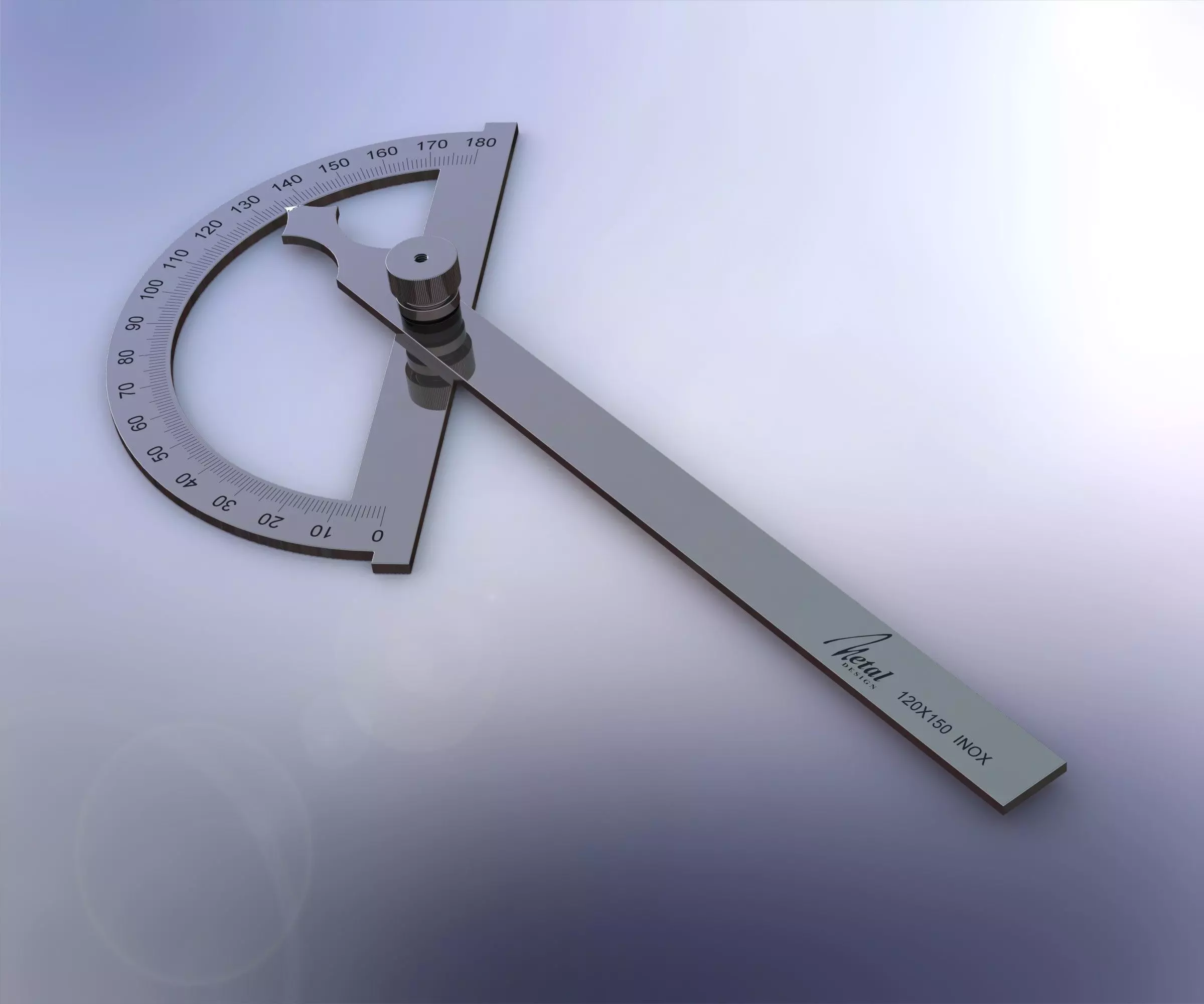 Protractor metal compass Free 3D model
