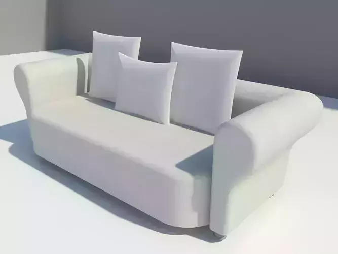 Parametric Revit Pillow sofa Low-poly 3D model