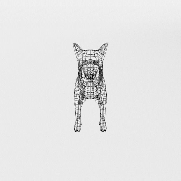 German Shepherd Low-poly 3D model_3