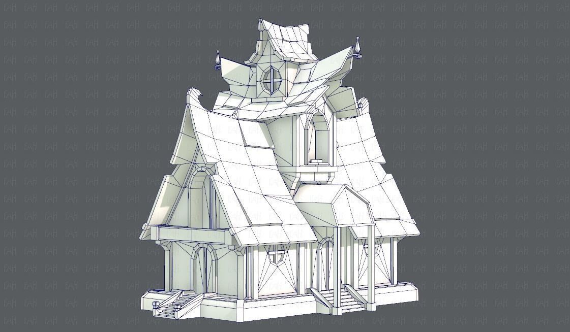 House Cartoon V02 Low-poly 3D model_16