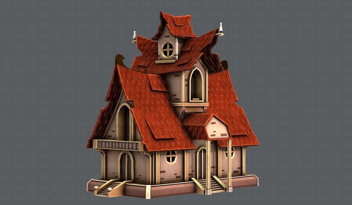 House Cartoon V02 Low-poly 3D model_4