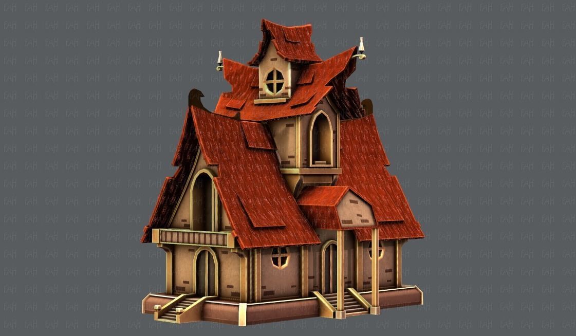 House Cartoon V02 Low-poly 3D model_8