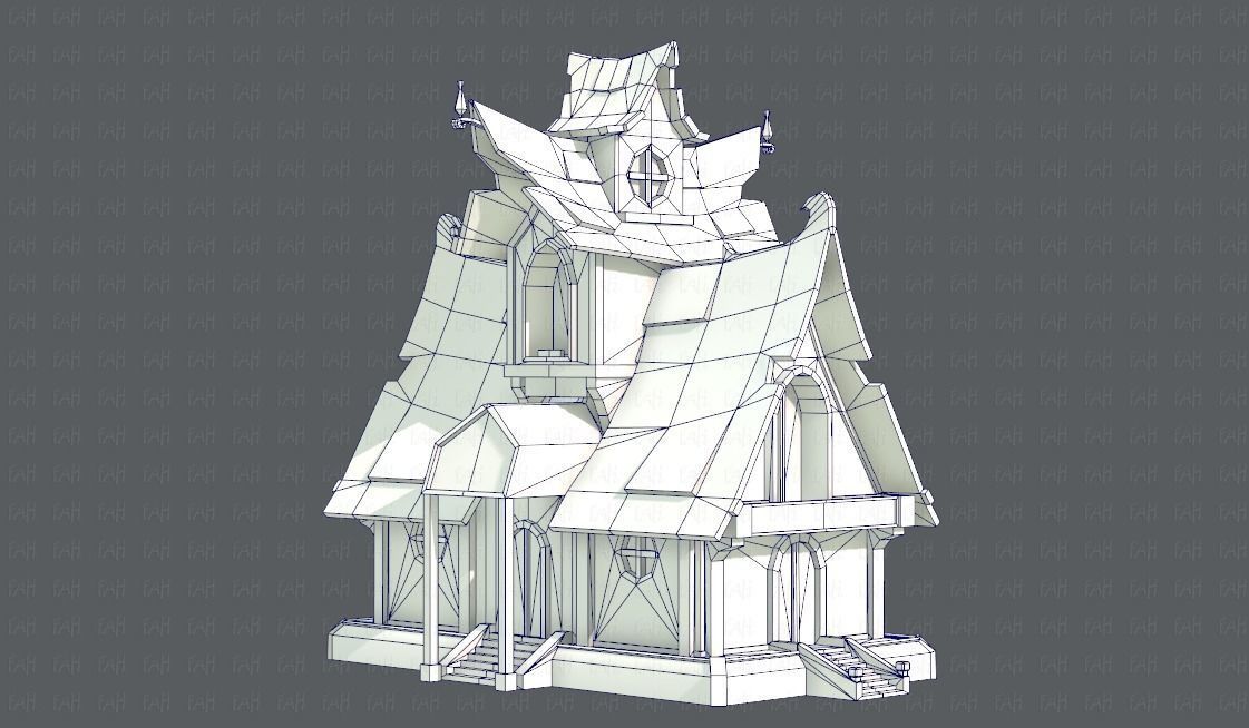 House Cartoon V02 Low-poly 3D model_10