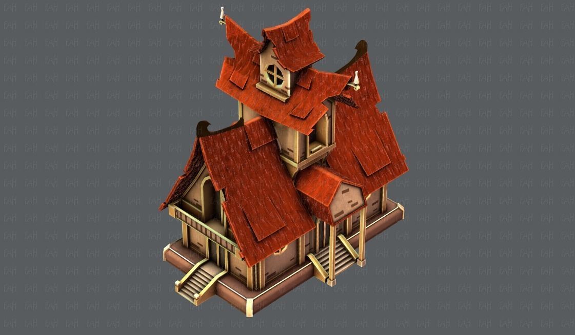 House Cartoon V02 Low-poly 3D model_24