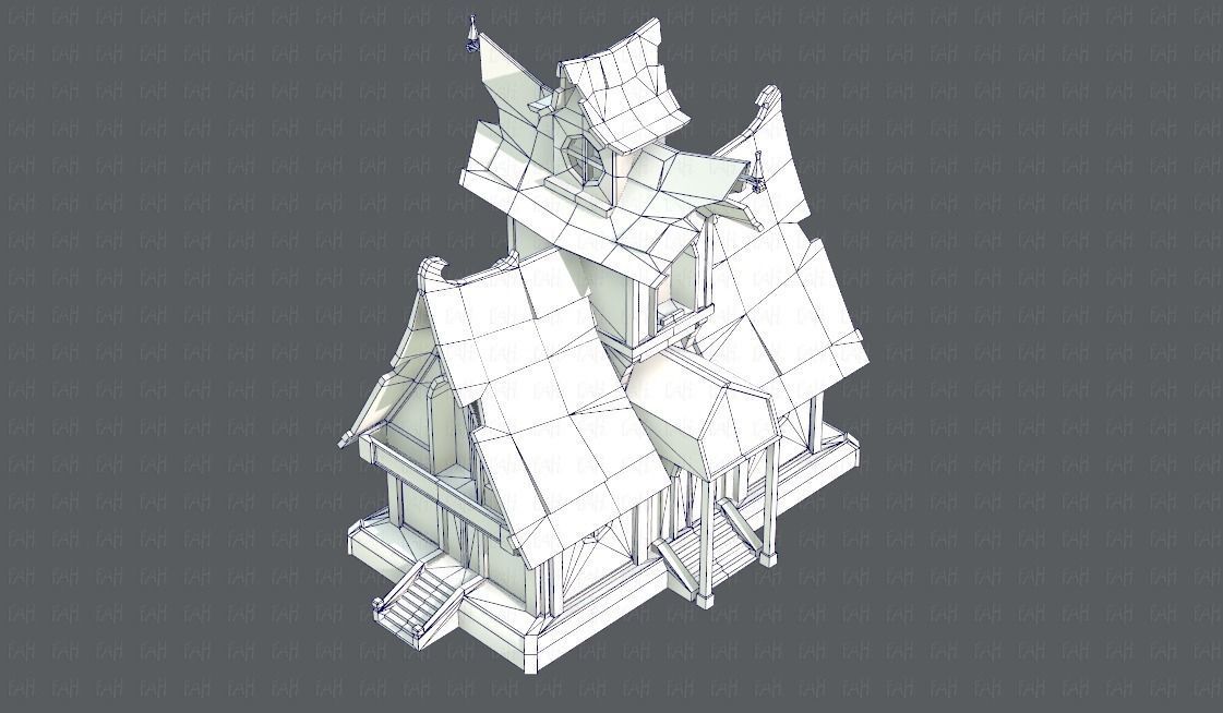 House Cartoon V02 Low-poly 3D model_32