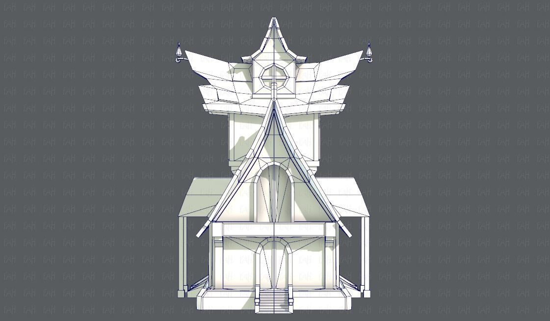 House Cartoon V02 Low-poly 3D model_13