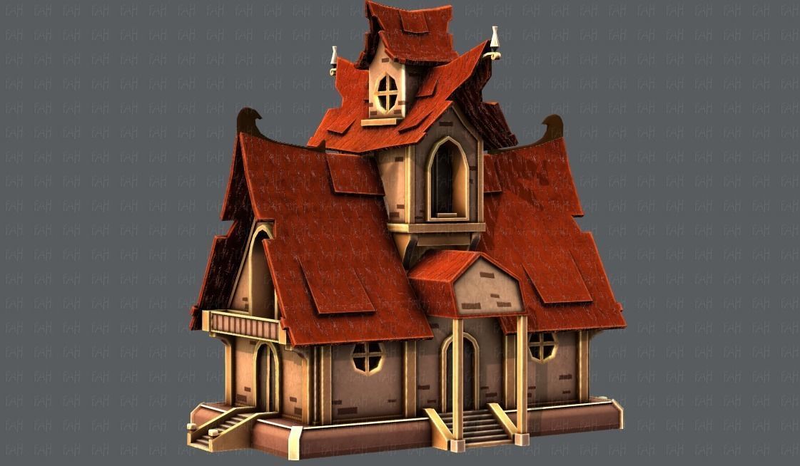 House Cartoon V02 Low-poly 3D model_35