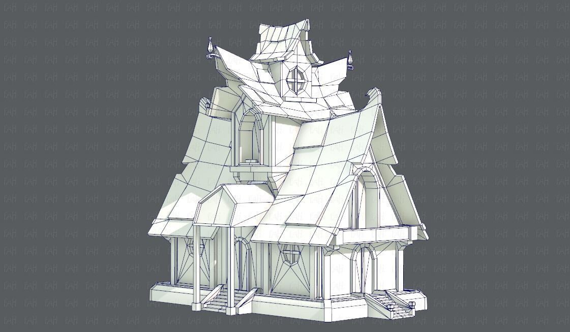 House Cartoon V02 Low-poly 3D model_14
