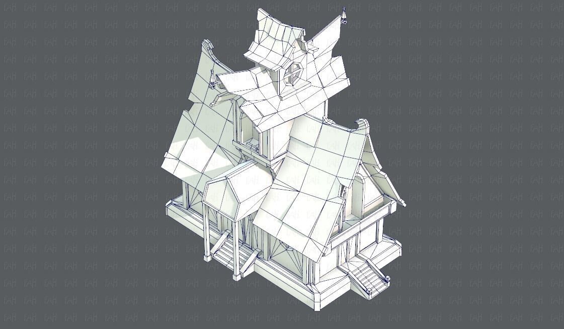 House Cartoon V02 Low-poly 3D model_26