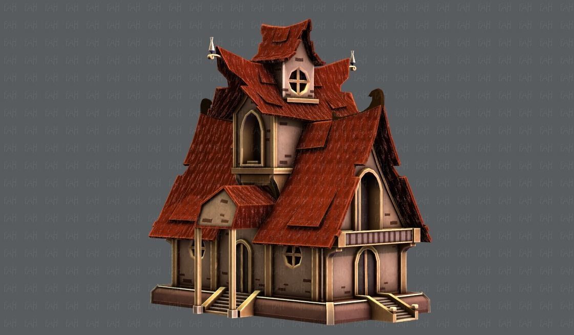 House Cartoon V02 Low-poly 3D model_6