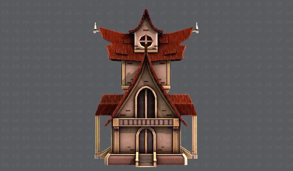 House Cartoon V02 Low-poly 3D model_5