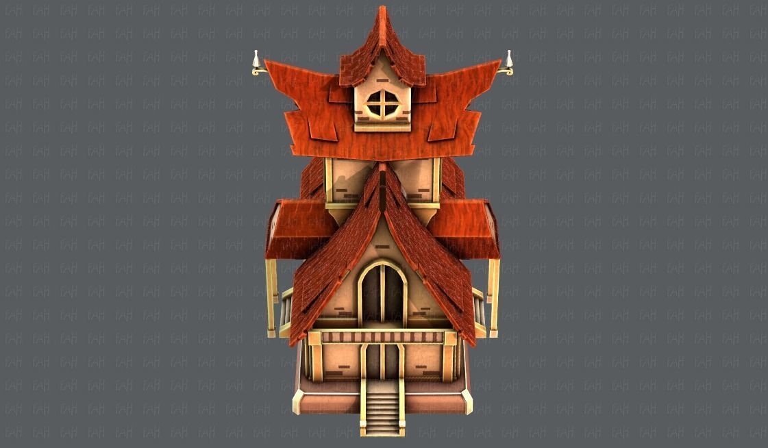 House Cartoon V02 Low-poly 3D model_17