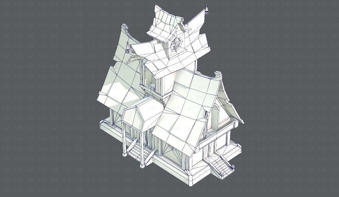 House Cartoon V02 Low-poly 3D model_30