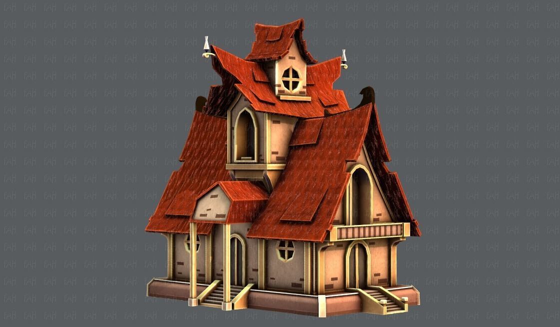 House Cartoon V02 Low-poly 3D model_2