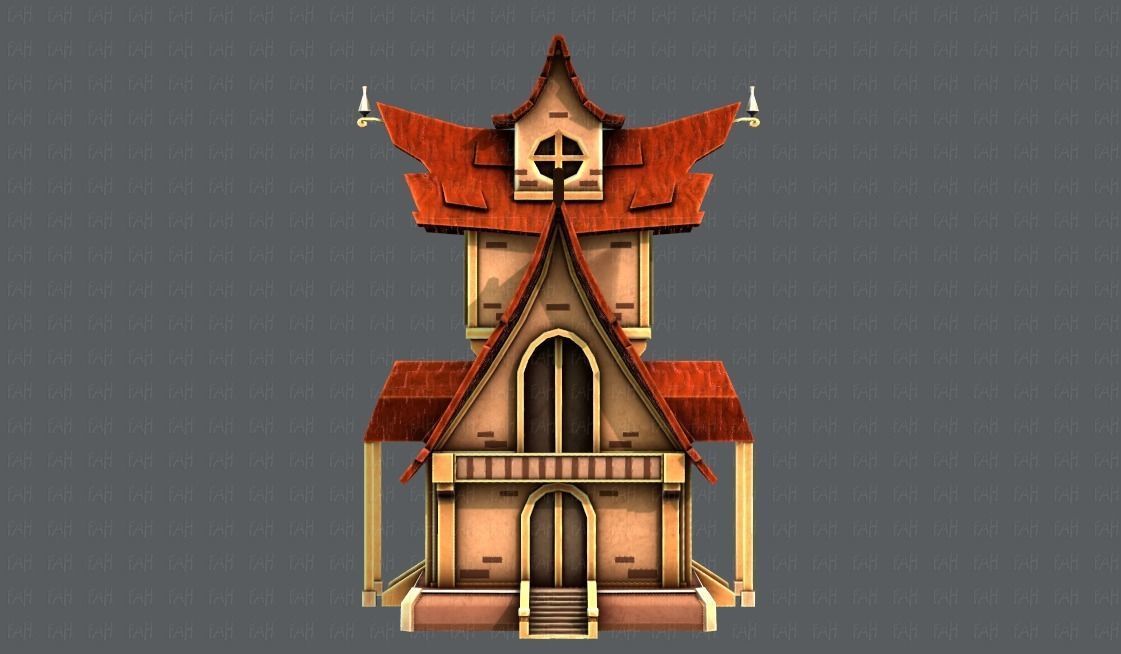 House Cartoon V02 Low-poly 3D model_1