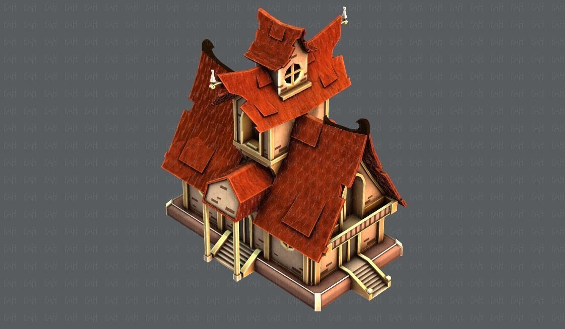 House Cartoon V02 Low-poly 3D model_18