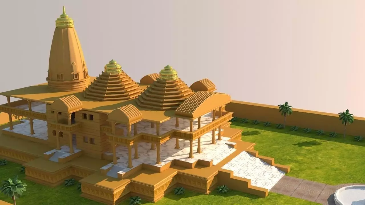 Low poly model of a Temple Low-poly 3D model