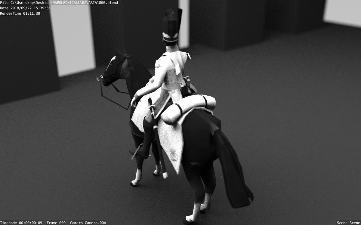 BAVARIA 1806 Dragoon line cavalery LOW POLY Napoleonic era Low-poly 3D model_1