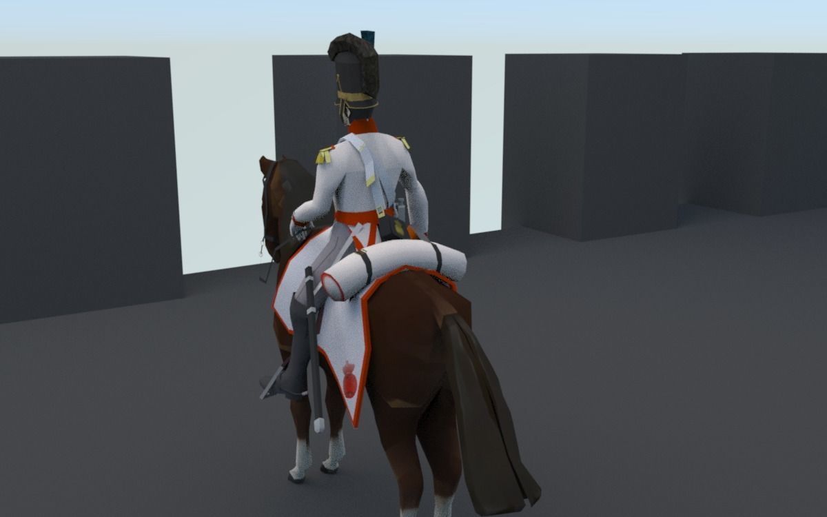 BAVARIA 1806 Dragoon line cavalery LOW POLY Napoleonic era Low-poly 3D model_7