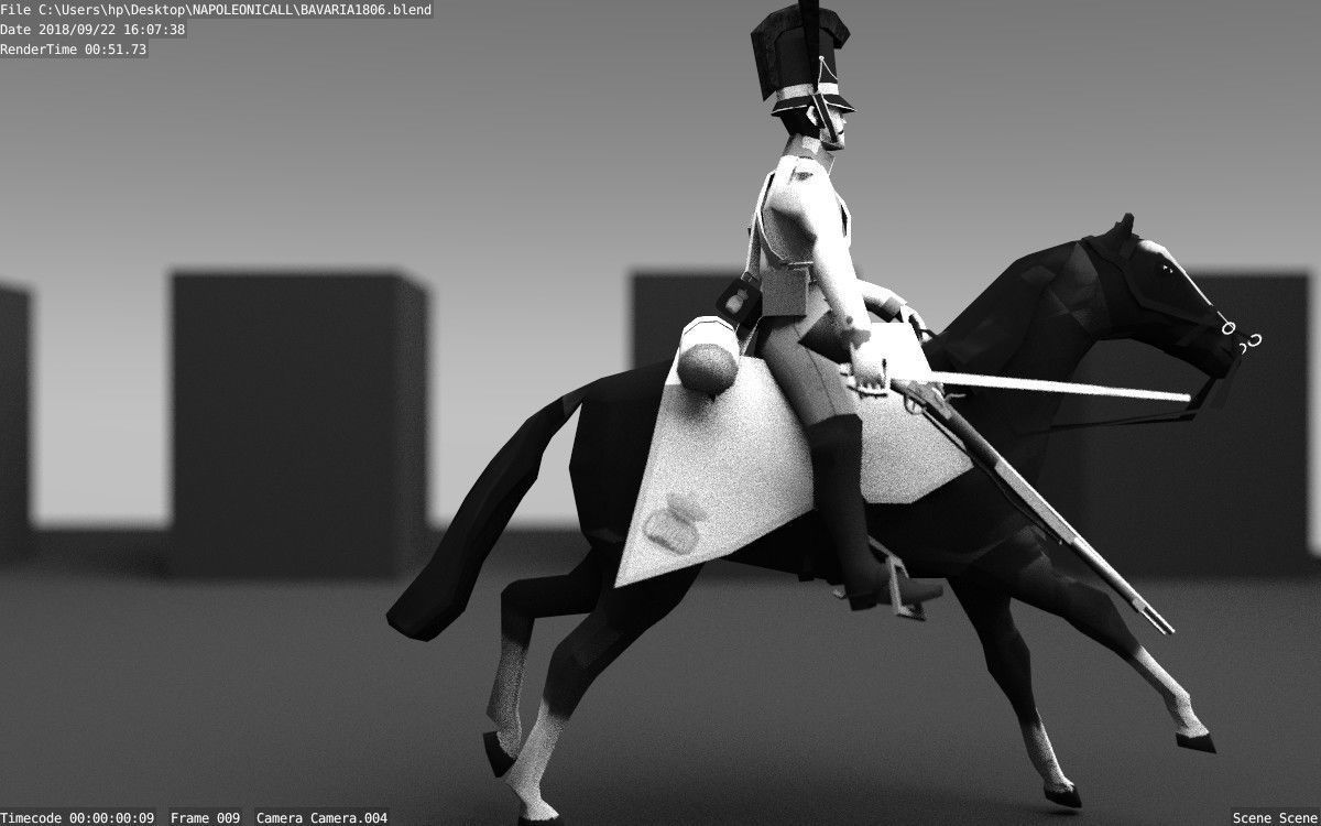 BAVARIA 1806 Dragoon line cavalery LOW POLY Napoleonic era Low-poly 3D model_4