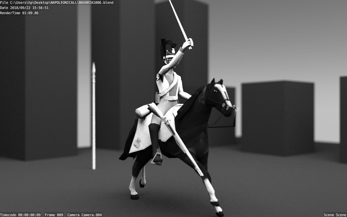 BAVARIA 1806 Dragoon line cavalery LOW POLY Napoleonic era Low-poly 3D model_3