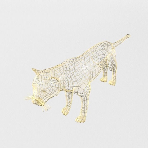 Leopard Low-poly 3D model_8