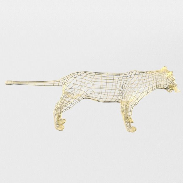 Leopard Low-poly 3D model_6