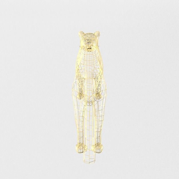 Leopard Low-poly 3D model_7