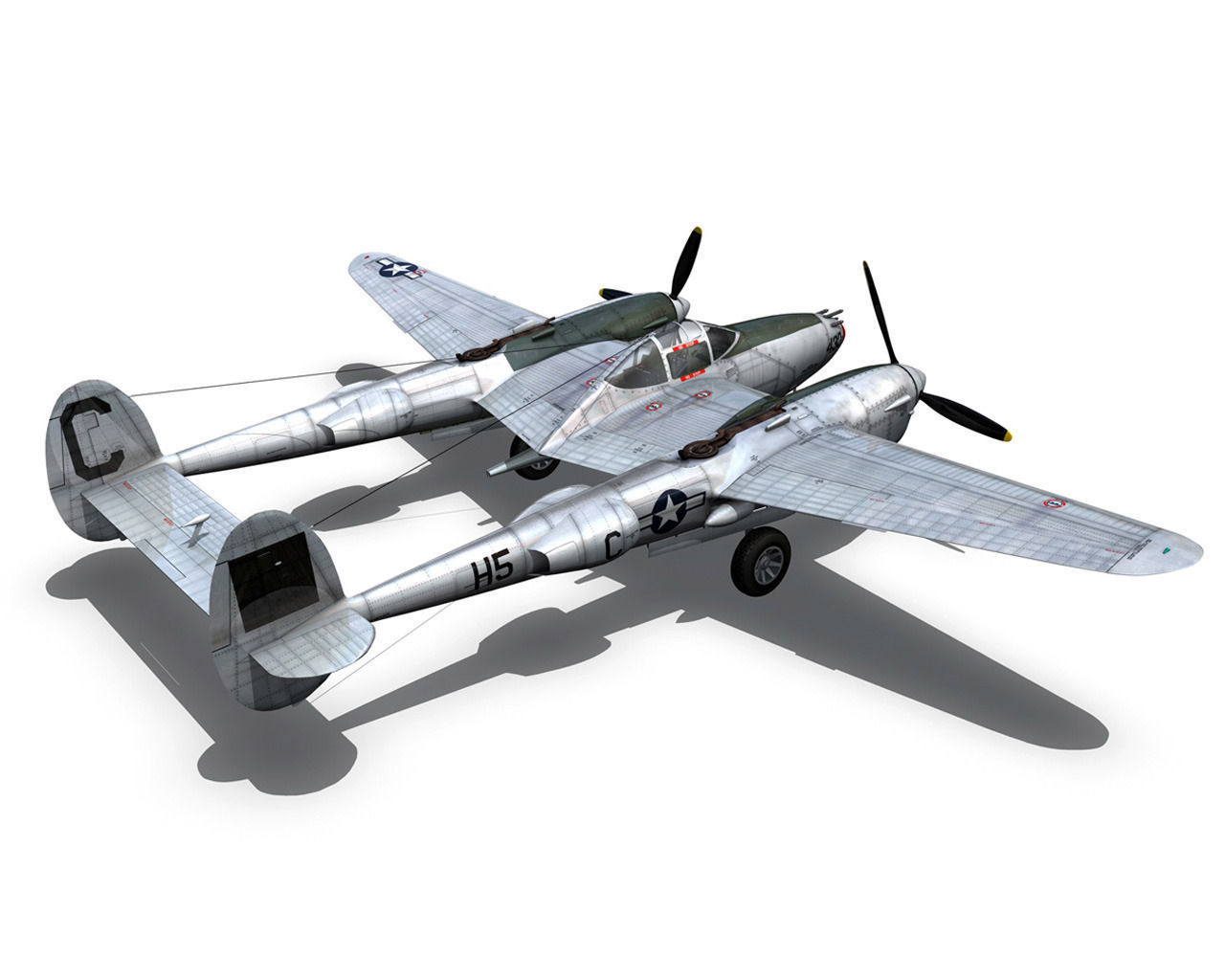 Lockheed P-38 Lightning - Gung Ho 3D model_13