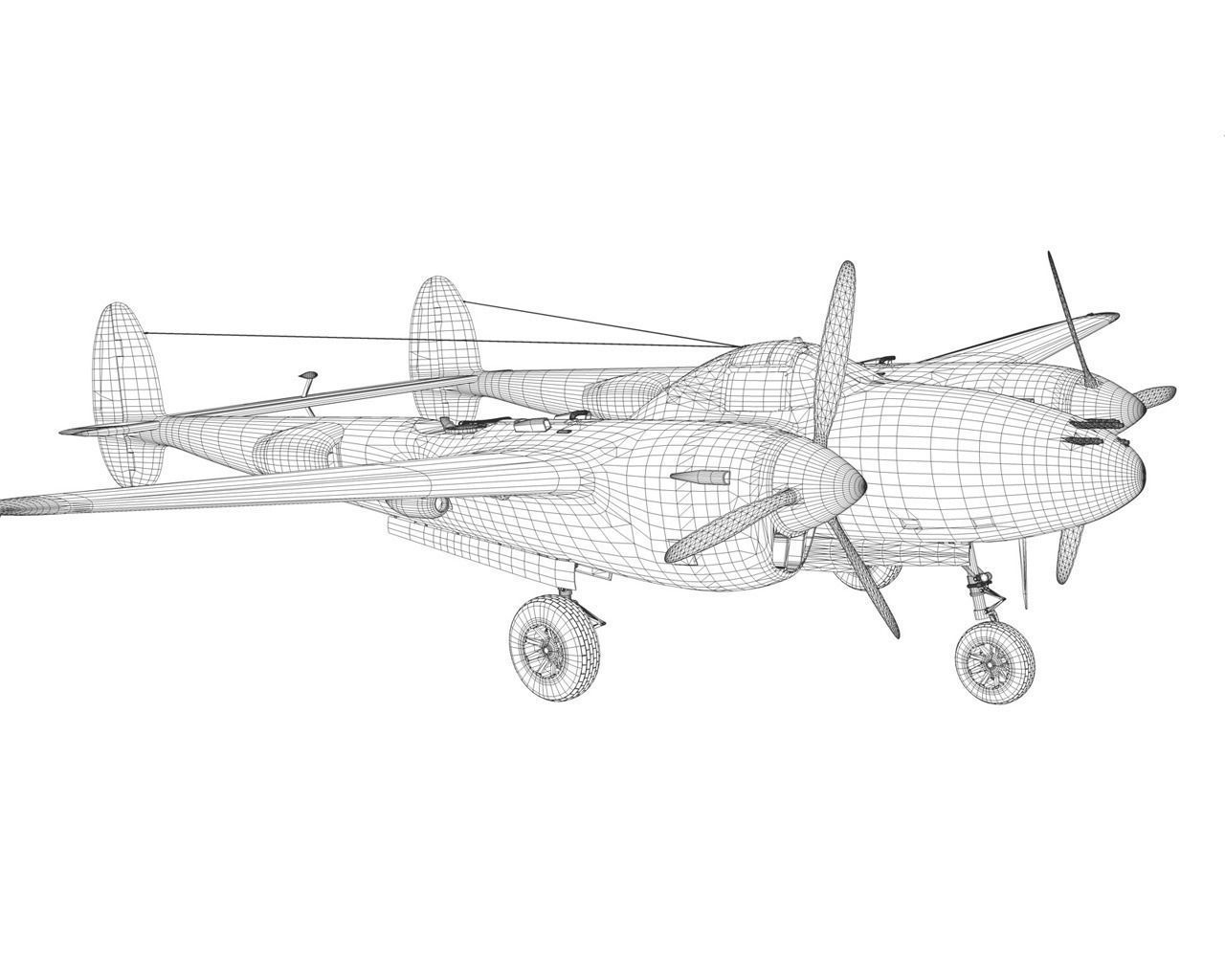 Lockheed P-38 Lightning - Gung Ho 3D model_18