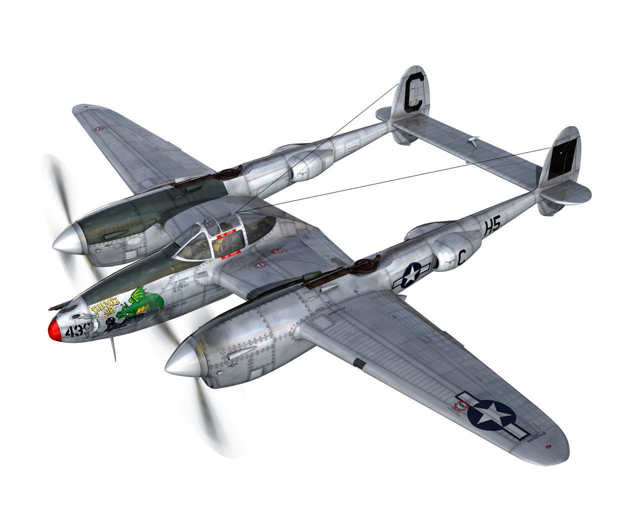 Lockheed P-38 Lightning - Gung Ho 3D model_3