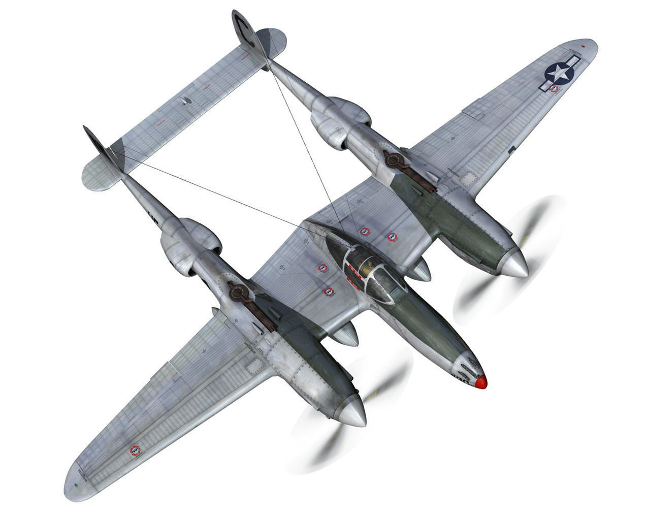Lockheed P-38 Lightning - Gung Ho 3D model_9