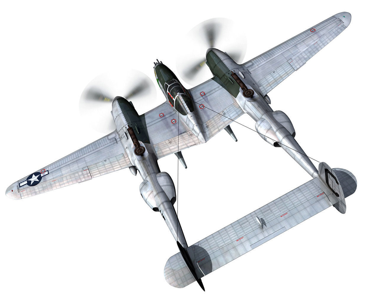 Lockheed P-38 Lightning - Gung Ho 3D model_5