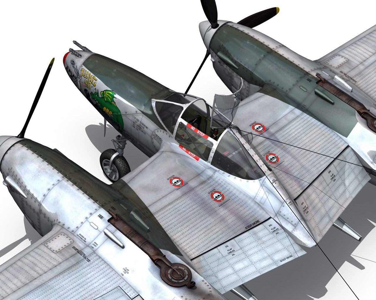 Lockheed P-38 Lightning - Gung Ho 3D model_16