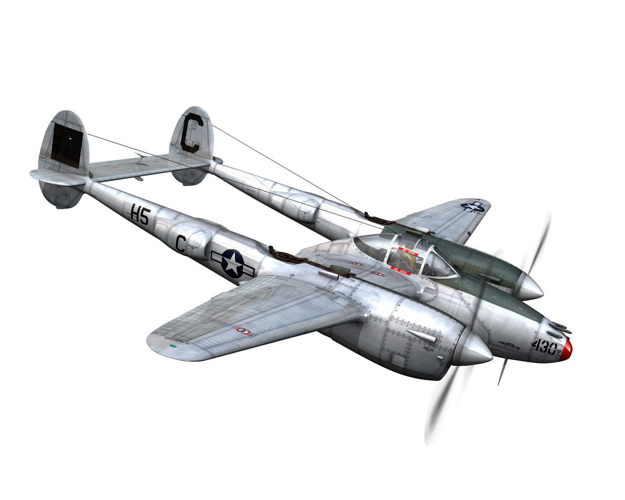 Lockheed P-38 Lightning - Gung Ho 3D model_7