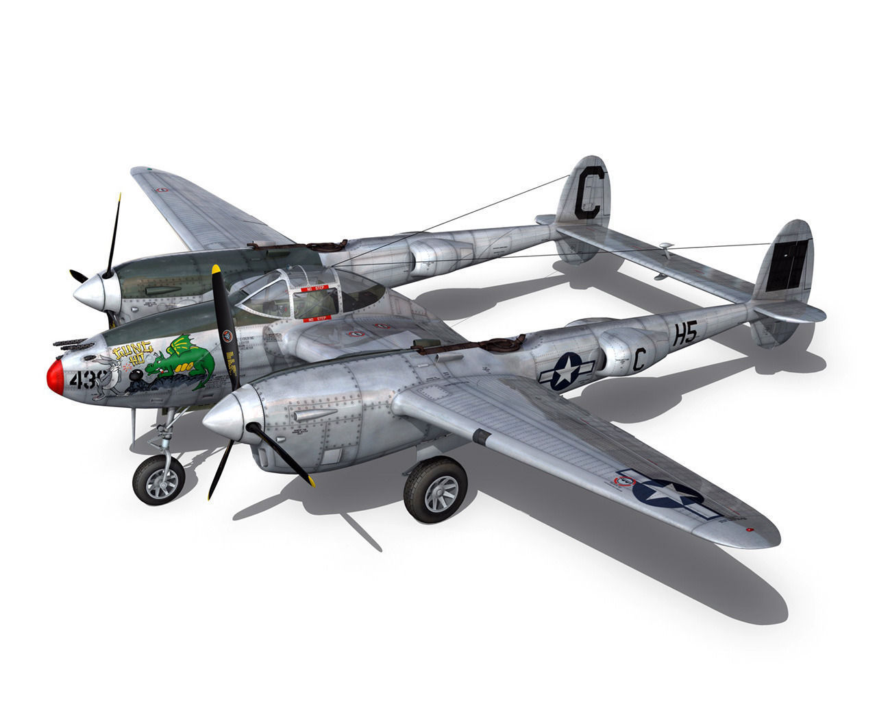 Lockheed P-38 Lightning - Gung Ho 3D model_10