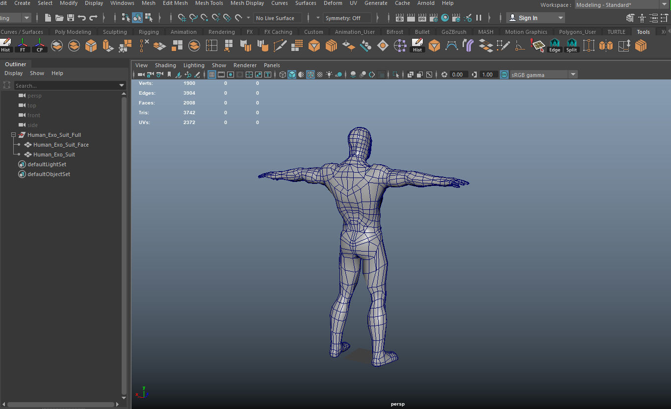 Exo Suit Armor Low-poly 3D model_1