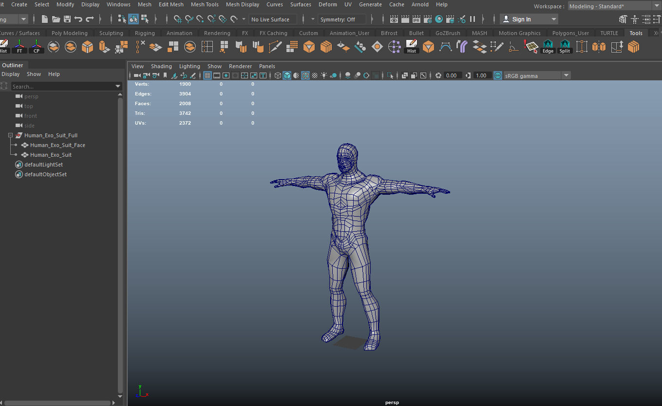 Exo Suit Armor Low-poly 3D model_2