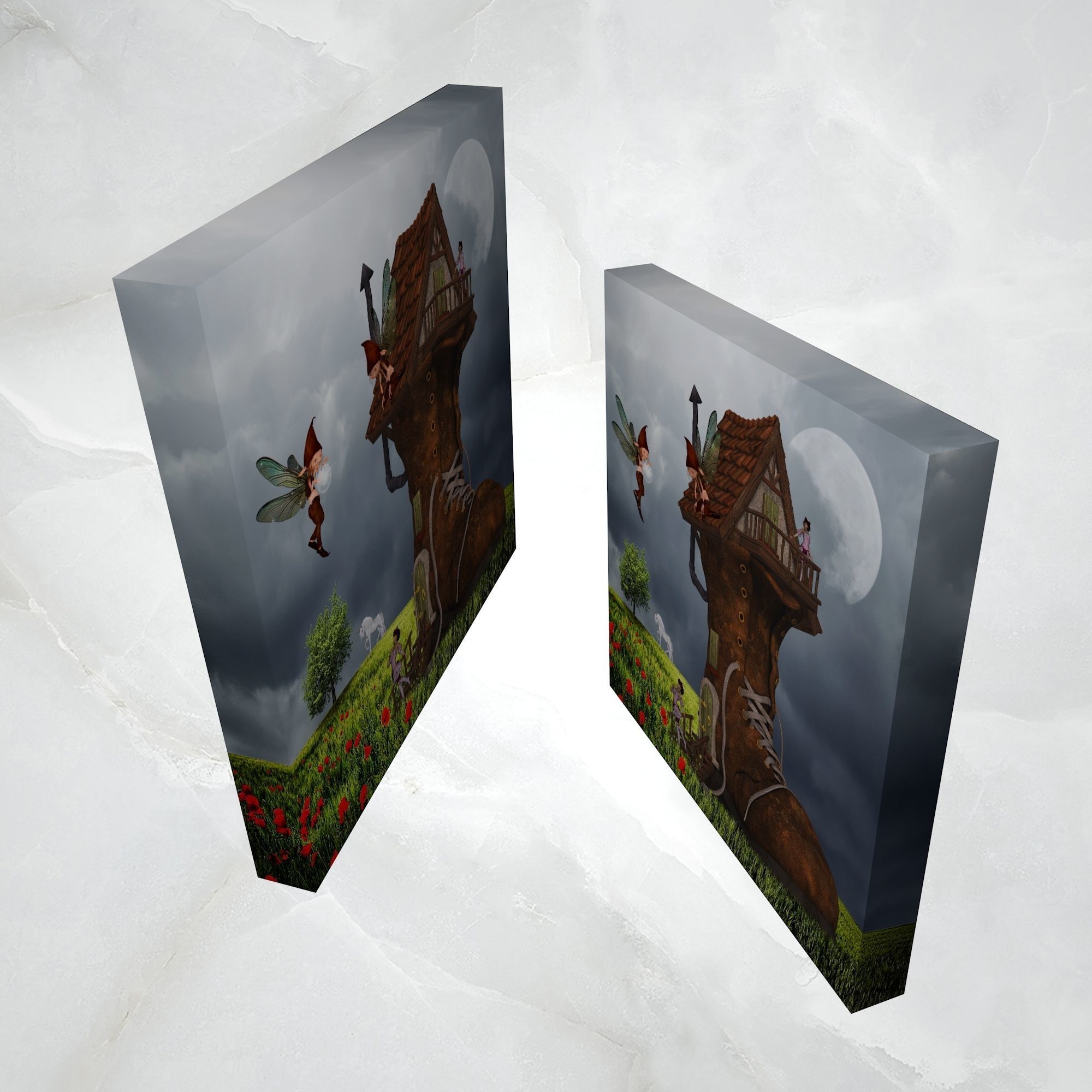 Canvas Art Fantasy Shoe House Low-poly 3D model_2