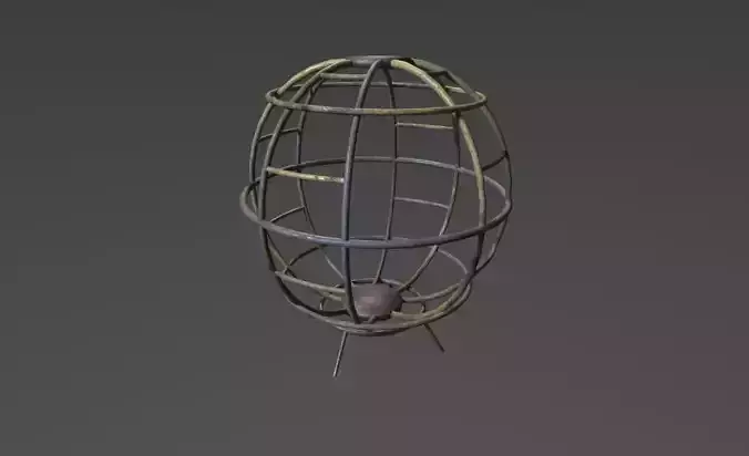 Soviet Oldschool Globe Low-poly 3D model