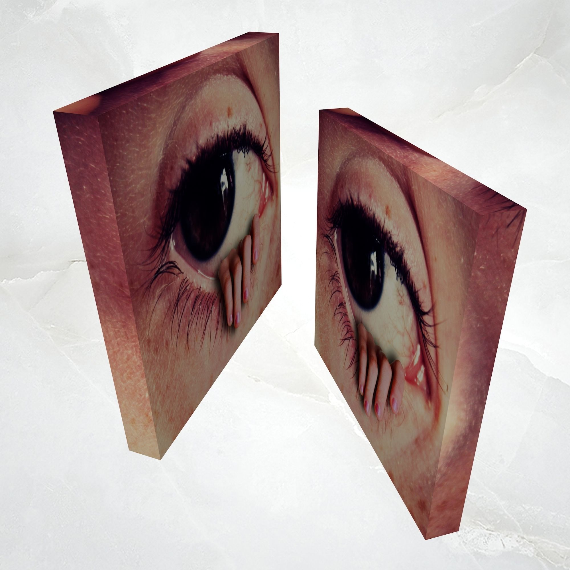 Canvas Art Horror Eye Low-poly 3D model_2