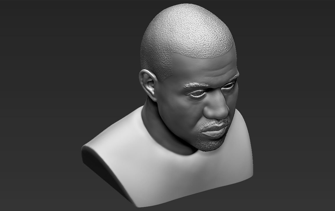Kanye West bust 3D printing ready stl obj formats 3D print model_20