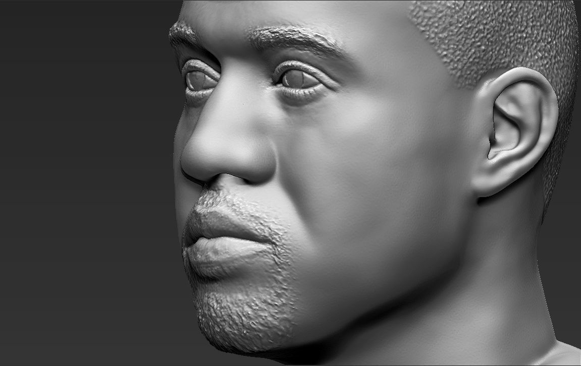 Kanye West bust 3D printing ready stl obj formats 3D print model_18