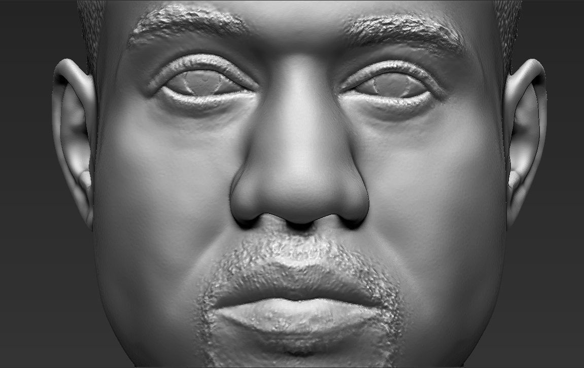 Kanye West bust 3D printing ready stl obj formats 3D print model_16