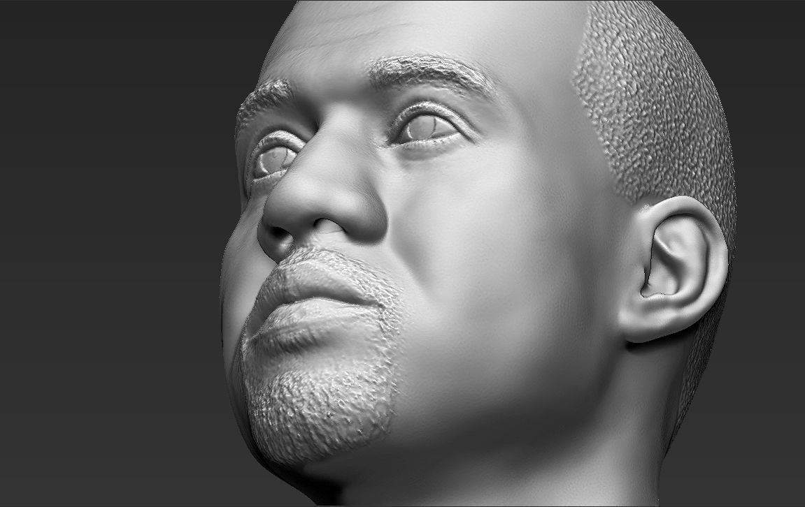 Kanye West bust 3D printing ready stl obj formats 3D print model_24