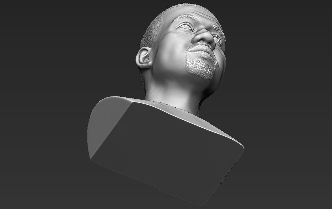 Kanye West bust 3D printing ready stl obj formats 3D print model_26