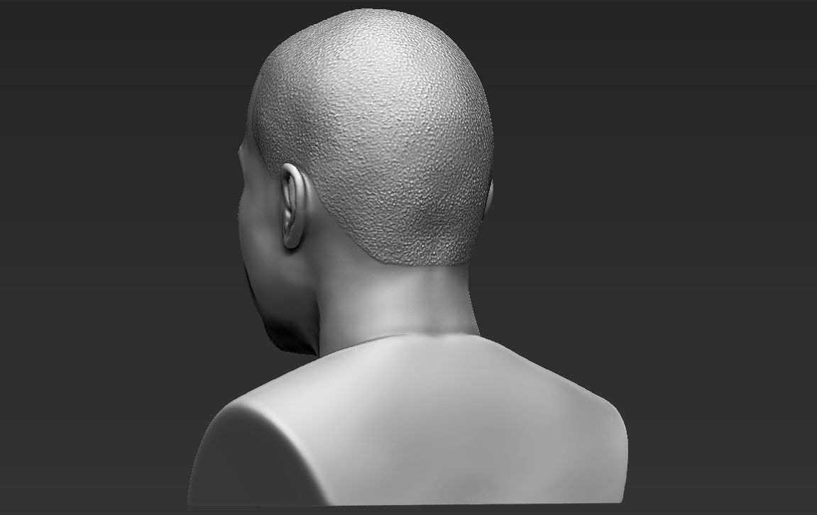 Kanye West bust 3D printing ready stl obj formats 3D print model_5