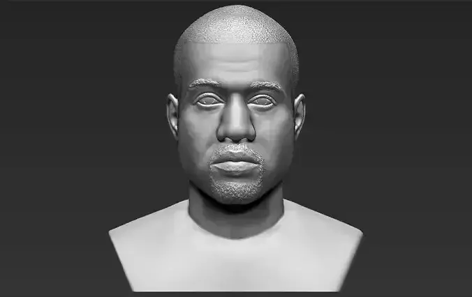 Kanye West bust 3D printing ready stl obj formats 3D print model