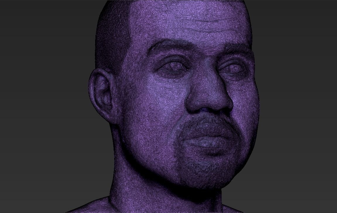 Kanye West bust 3D printing ready stl obj formats 3D print model_27