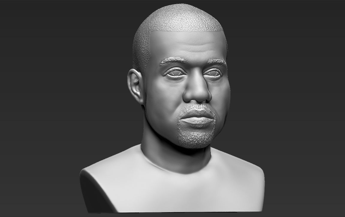 Kanye West bust 3D printing ready stl obj formats 3D print model_15